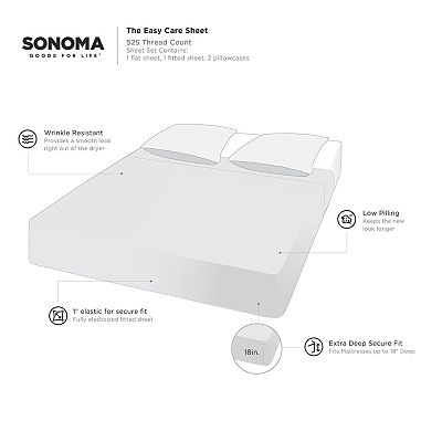 NWT Sonoma EasyCare White Queen on sale Sheet Set - 525 thread count