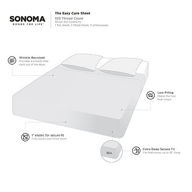 Sonoma Goods For Life® The Easy Care 525-Count Sheet Set or Pillowcases