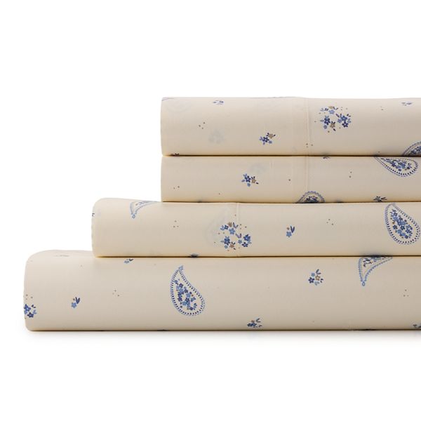 Sonoma Goods For Life® The Easy Care 525 Thread Count Sheet Set or Pillowcases - Blue Paisley (FULL SET)