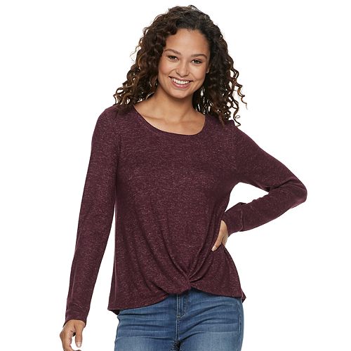 Juniors' SO® Twist Front Hatchi Cozy Top