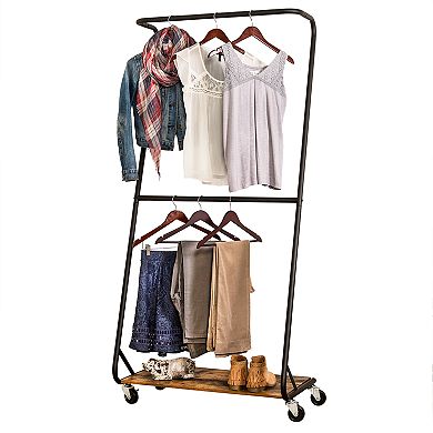 Honey-Can-Do Rustic Z-Frame Double Bar Garment Rack