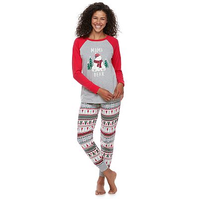 Women s Jammies For Your Families Polar Bear Fairisle Family Pajamas Mama Bear Sleep Top Bottoms Pajama Set by Cuddl Duds