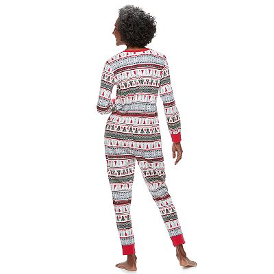 Women s Jammies For Your Families Polar Bear Fairisle Family Pajamas One Piece Pajamas by Cuddl Duds