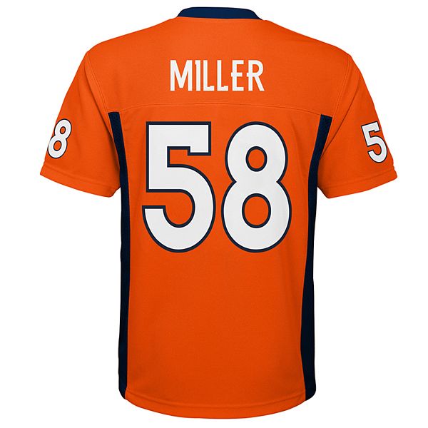 Men's Von Miller Orange Denver Broncos Player Name & Number Pullover Sweater