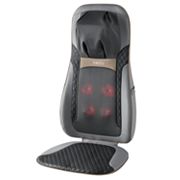 massage seat topper 4-node shiatsu with heat & vibration Sharper Image Shiatsu Luxe Chair Pad Heated Seat Topper Massager with  Remote Control