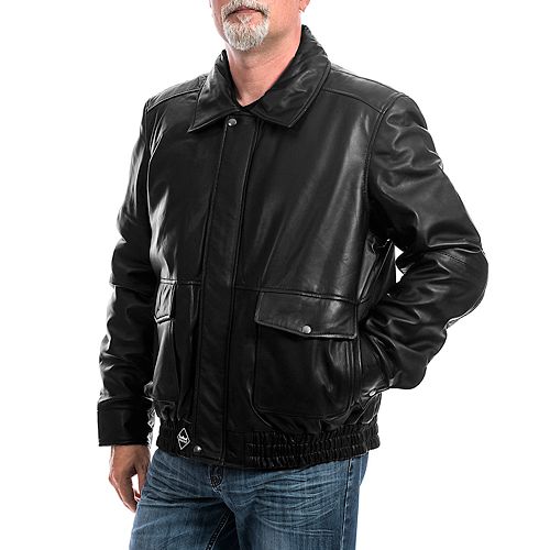 Men's Franchise Club Wings Leather Bomber Jacket