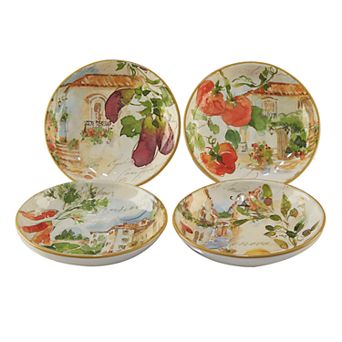 Certified International Piazette 4 pc Soup/Pasta Bowl Set