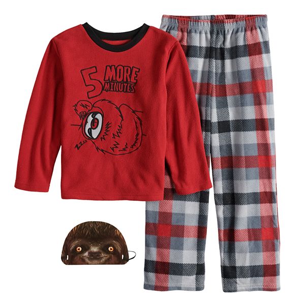 Boys 4-10 2-Piece Fleece Pajama & Mask Sett