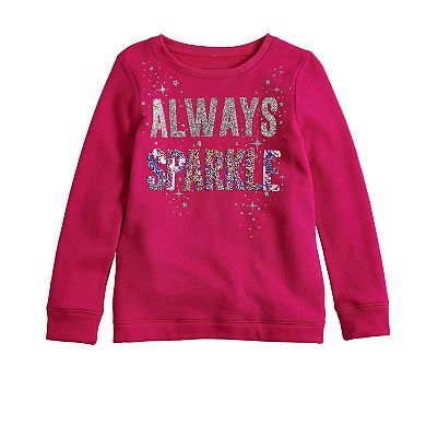 Girls 4-12 Sonoma Goods For Life® Embellished Graphic Fleece Sweatshirt