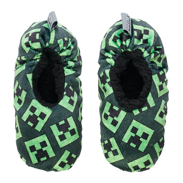 Boys Minecraft Slippers closed indoor slippers shoes black 