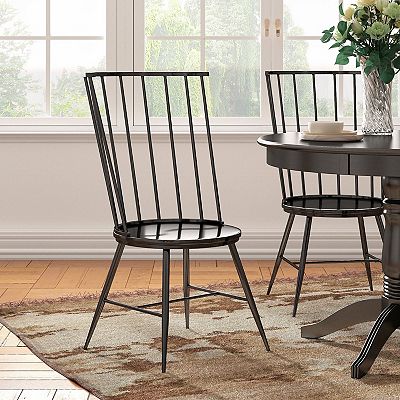 HomeVance Emmet 2-piece High Back Windsor Chair Set