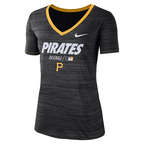 Women's Nike Pittsburgh Pirates Dri-FIT Velocity Legend V-Neck Tee