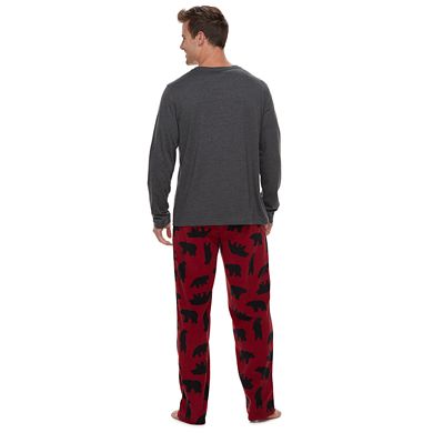 Men's Sleep Top & Microfleece Sleep Pants Set