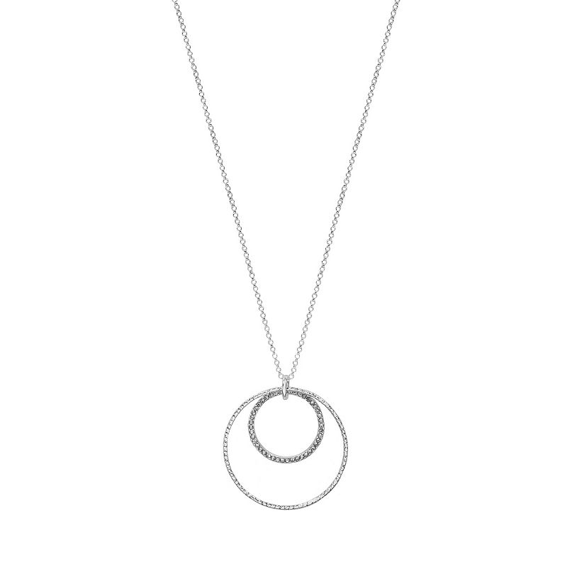 LC Lauren Conrad Open Circle Layered Pendant Necklace, Womens, Silver