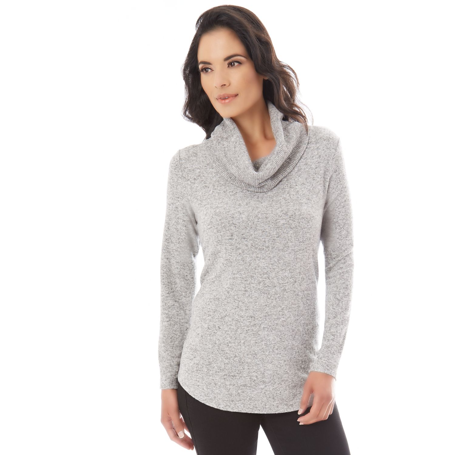 gray cowl neck sweater