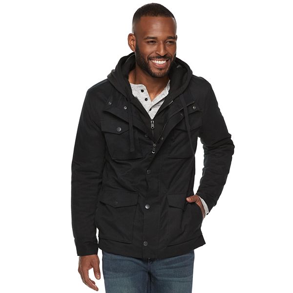 Black mens 2025 utility jacket