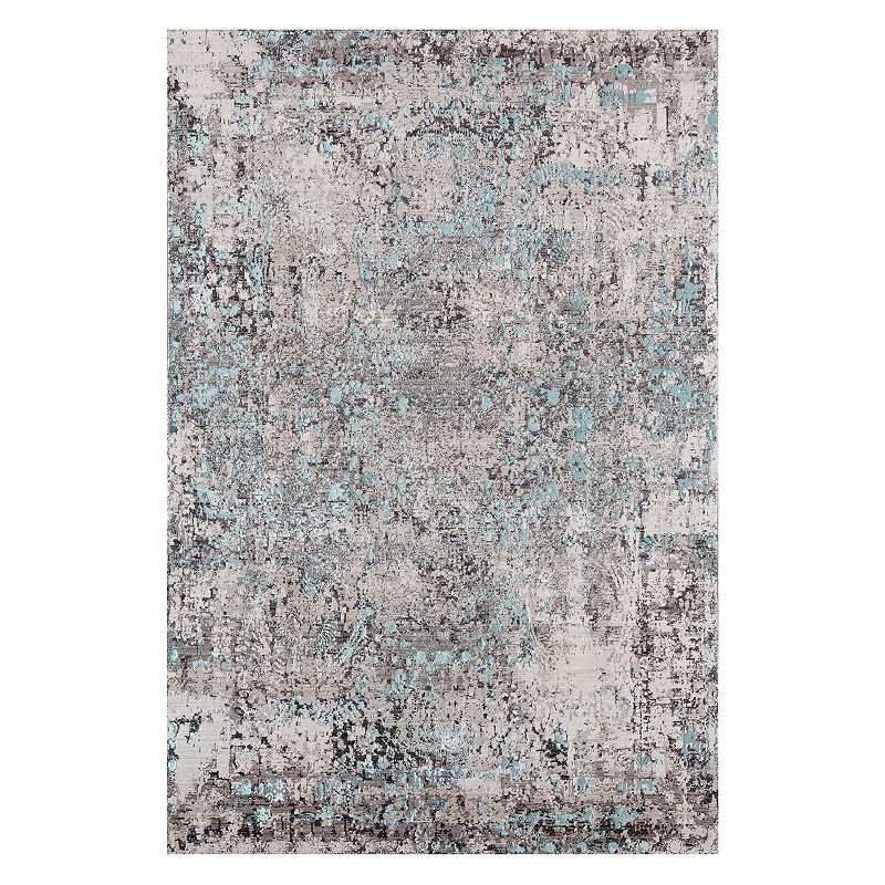 United Weavers Soignee Birmingham Floral Rug, Turquoise/Blue, 4X5 Ft