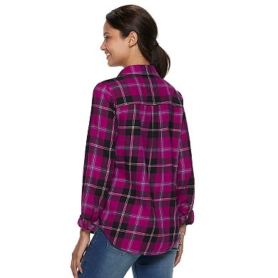 Juniors' SO® Button-Front Shirt