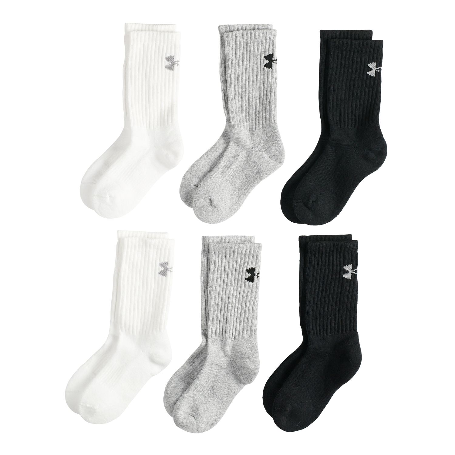 6-Pack Charged Cotton Crew Socks