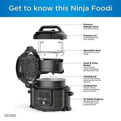 Ninja Foodi Pressure Cooker with TenderCrisp & Dehydrate OP302