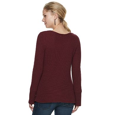 Women's Sonoma Goods For Life® Button Accent V-Neck Sweater