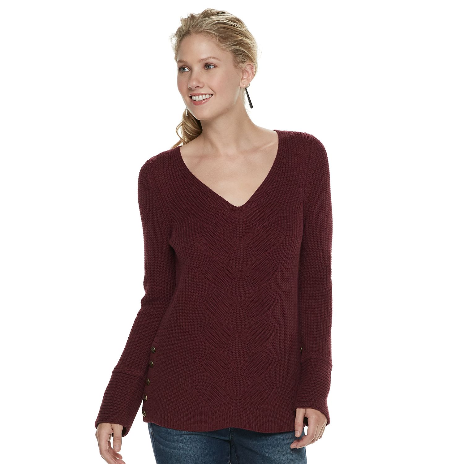 kohls womens v neck sweaters