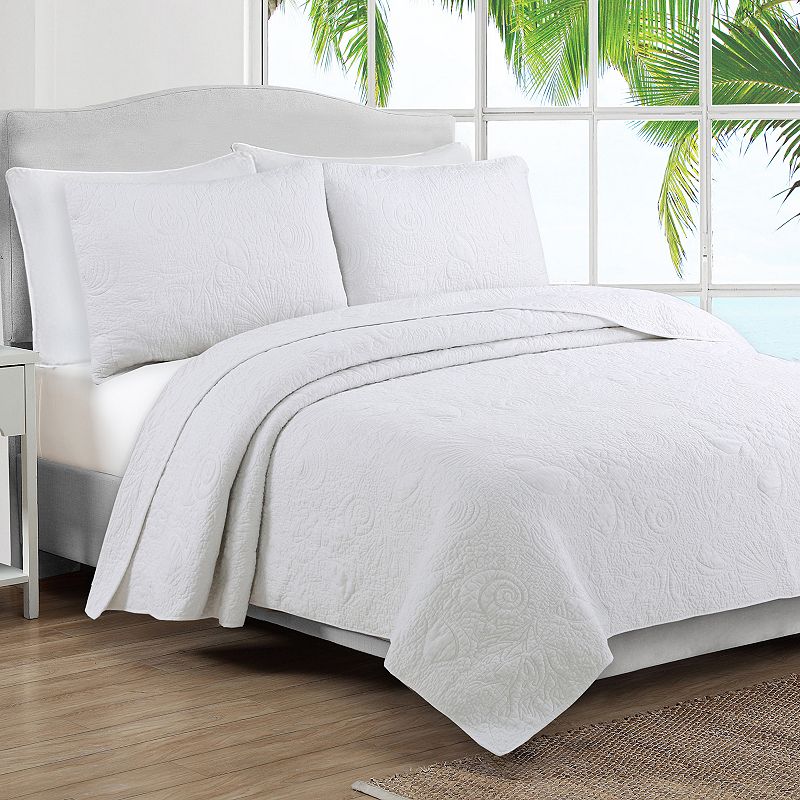 77232032 Estate Collection Seaside Quilt Set, White, Twin sku 77232032