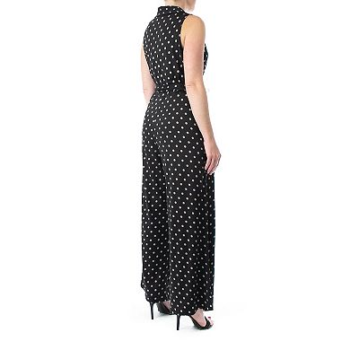 Women's Nina Leonard Print Surplice Wide-Leg Jumpsuit