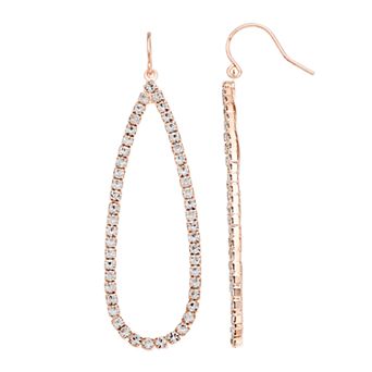 Vieste Simulated Crystal Nickel Free Teardrop Earrings