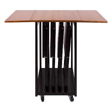Casual Home Drop Leaf Table & Tray Table 5-piece Set