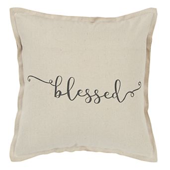 Rizzy Home ''Blessed'' Throw Pillow