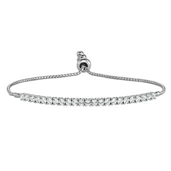 MASTERPIECE Womens Unbranded SS LC WHITE SAPPHIRE BOLO BRACELET