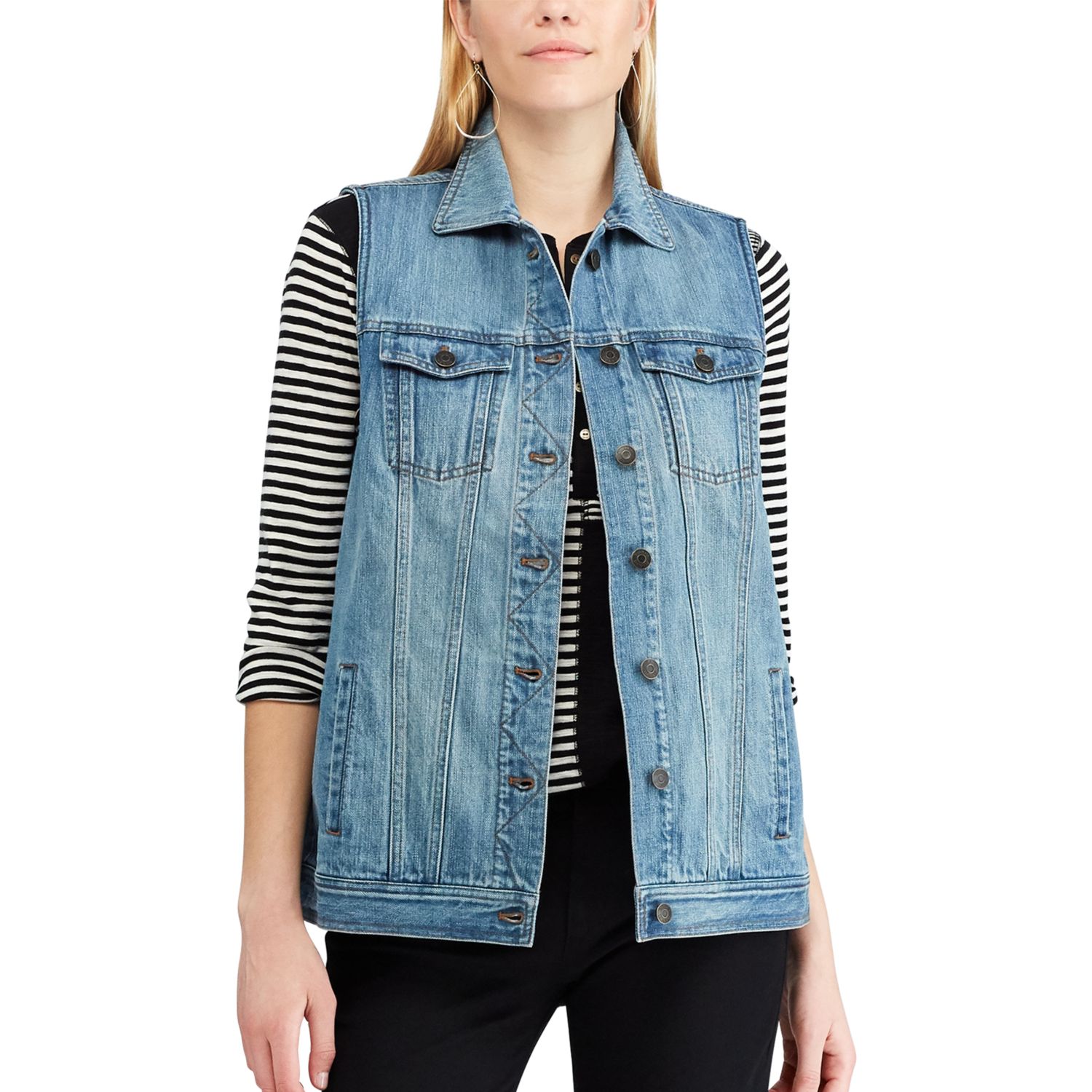 Women's Chaps Long Denim Vest