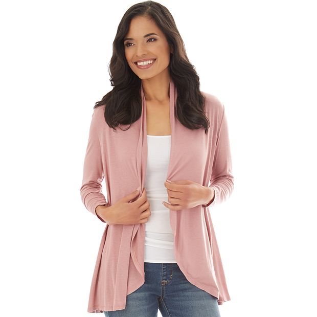 Women's Apt. 9® Ruched Sleeve Open-Front Cardigan