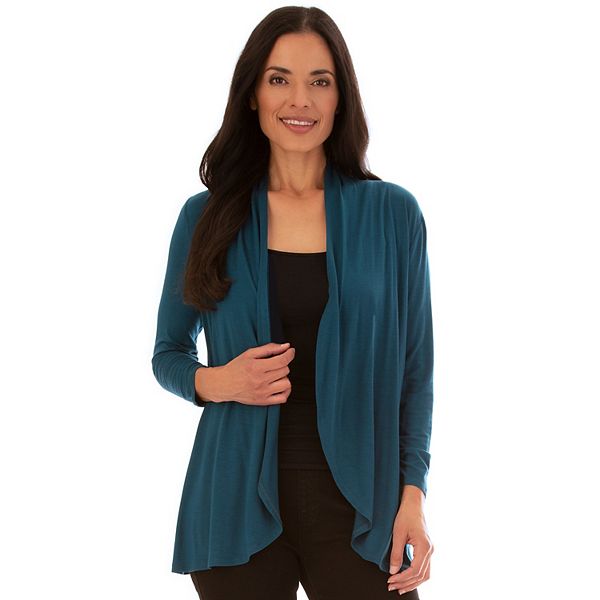 red snap cardigan