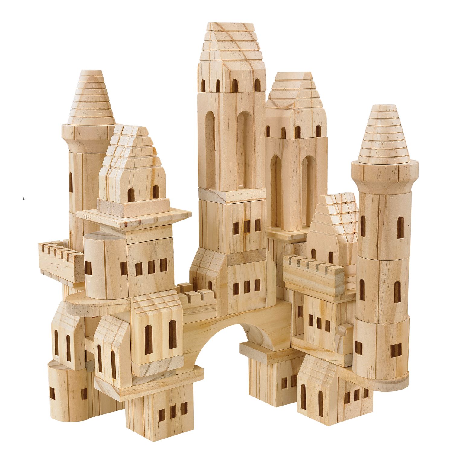 fao schwarz 75 piece solid wood castle blocks