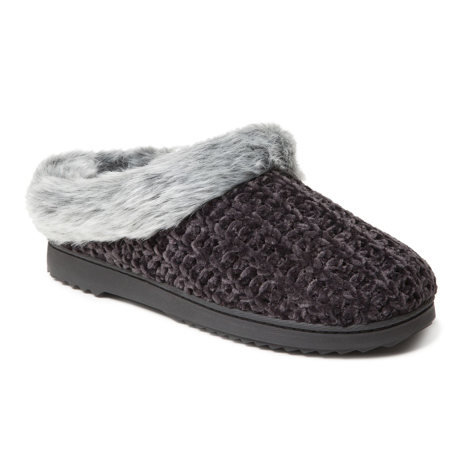 women's dearfoams chenille knit clog slippers