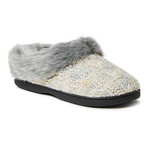 Women's Dearfoams Space Dyed Cable Knit Clog Slippers