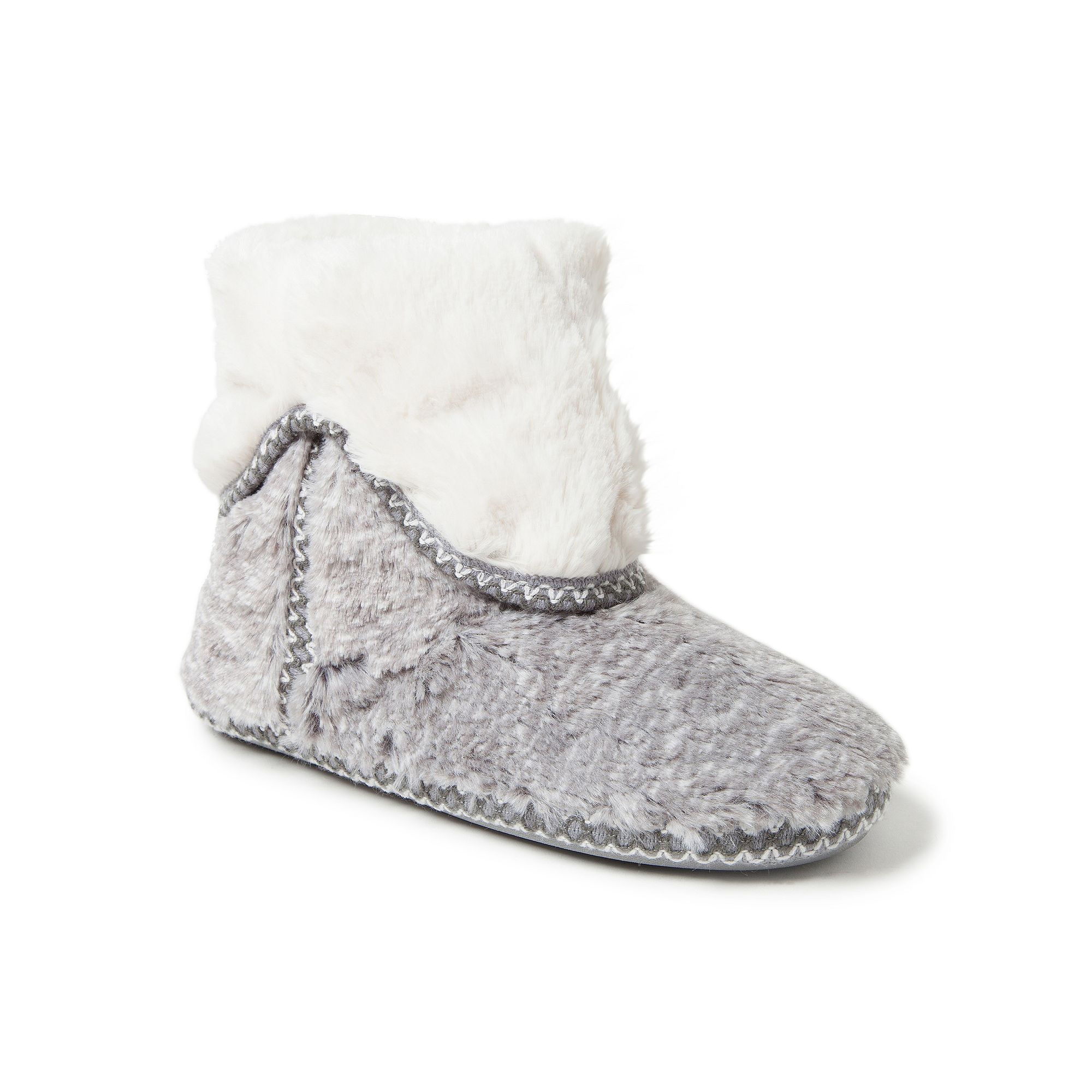 Dearfoams Faux Fur Fold-Down Womens Slippers, Size: Medium, Gray Frost