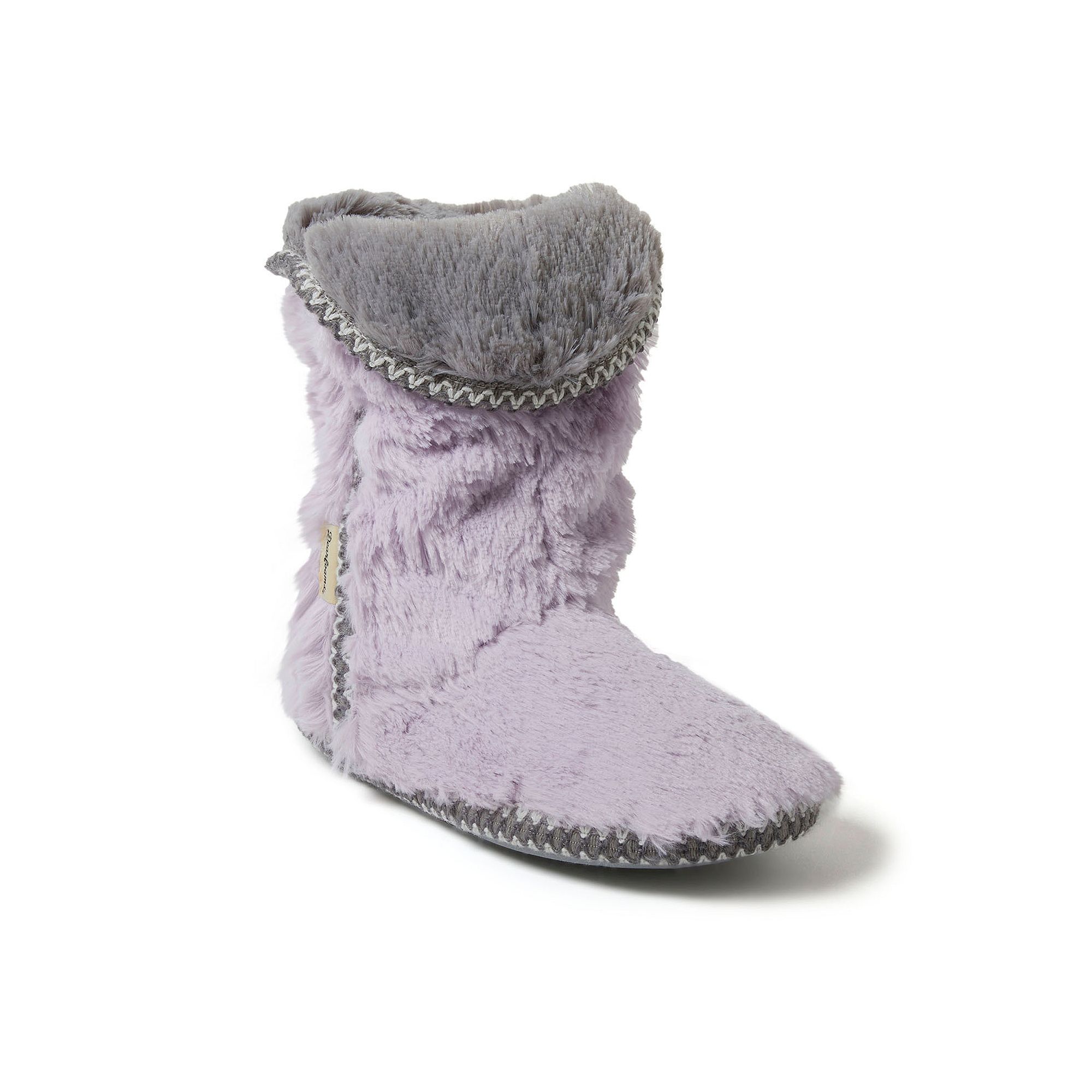 Dearfoams Faux Fur Fold-Down Womens Slippers, Size: Small, Wisteria