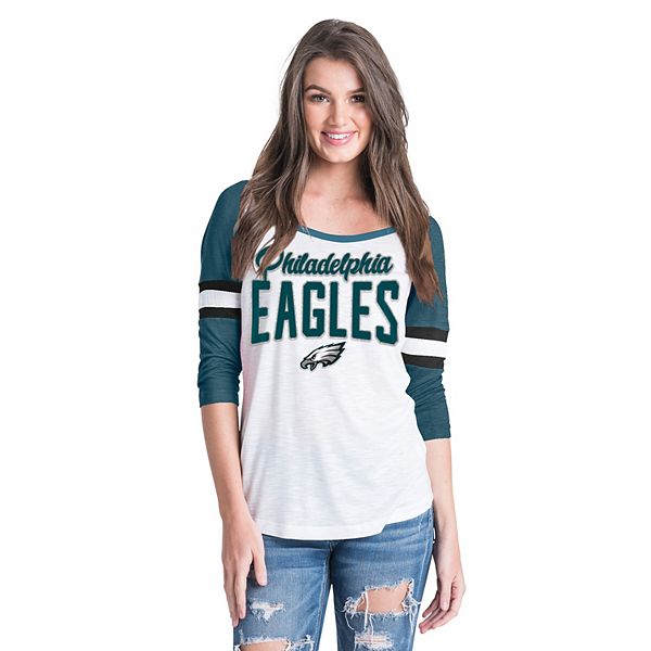 New Era Women's Philadelphia Eagles Burnout Green T-Shirt