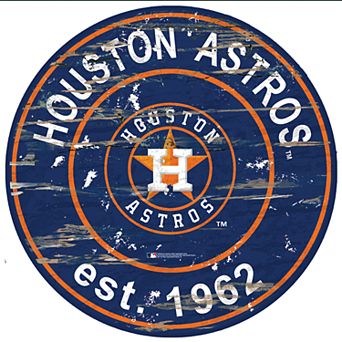 Houston Astros Distressed Established Date Round Sign