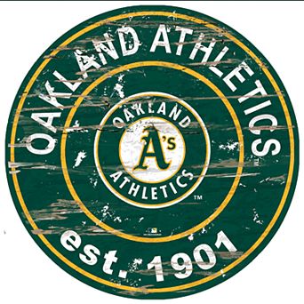 Oakland Athletics Distressed Established Date Round Sign