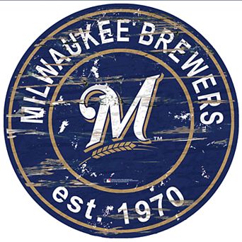 Milwaukee Brewers Distressed Established Date Round Sign