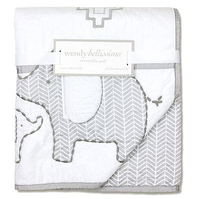 Wendy Bellissimo Hudson Elephant Reversible Crib Quilt