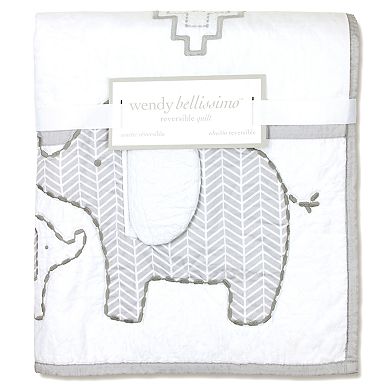 Wendy Bellissimo Hudson Elephant Reversible Crib Quilt