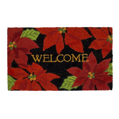 Mohawk Home Overlapping Poinsettias Welcome Coir Doormat
