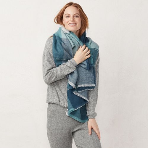 Women's LC Lauren Conrad Winter Plaid Blanket Scarf