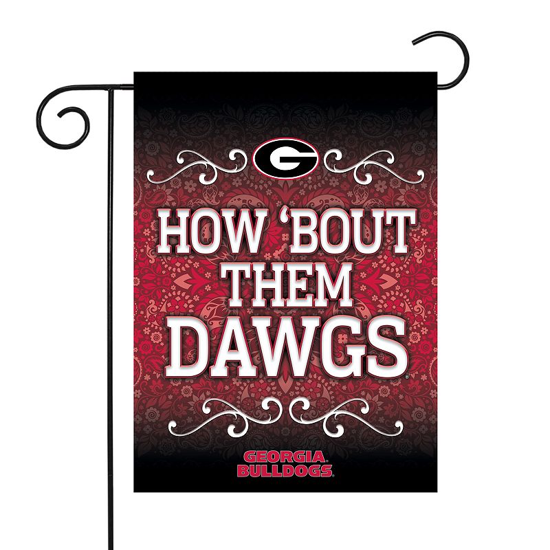 Georgia Bulldogs Garden Flag with Pole, Multicolor