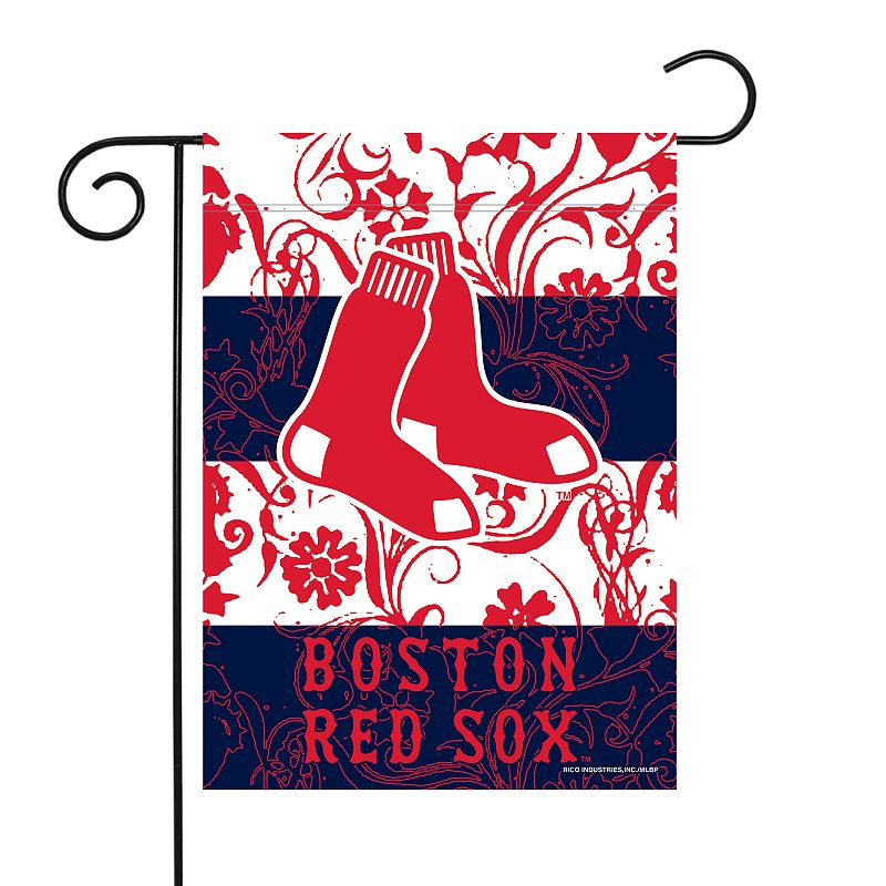 Boston Red Sox Garden Flag with Pole, Multicolor
